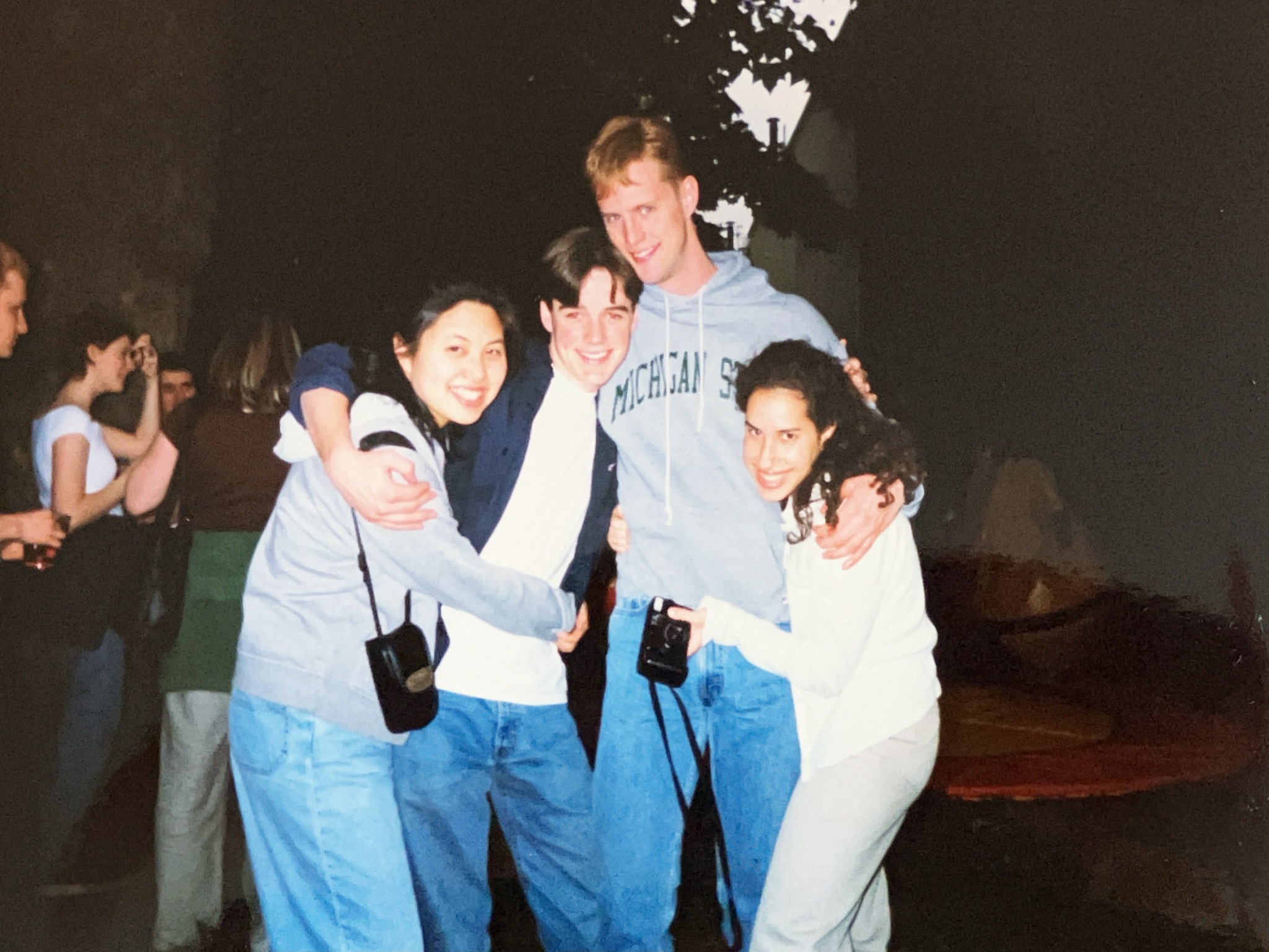 Emily, Alex, Michael, and Maureen at Passfield Hall in London, 1998.